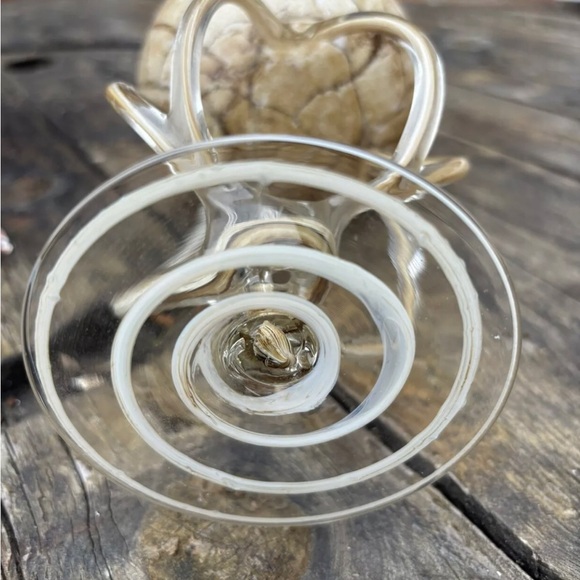 Murano Style Art Glass by Jozefina Krosno Octopus Oil Lamp Made in Poland 9”New - Picture 6 of 6